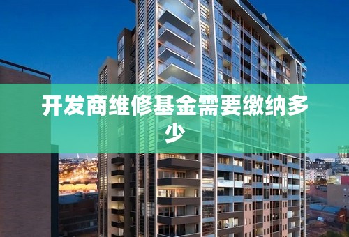 开发商维修基金需要缴纳多少