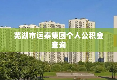 芜湖市运泰集团个人公积金查询