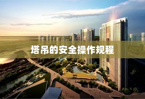 塔吊的安全操作规程