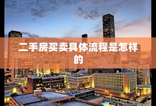 二手房买卖具体流程是怎样的