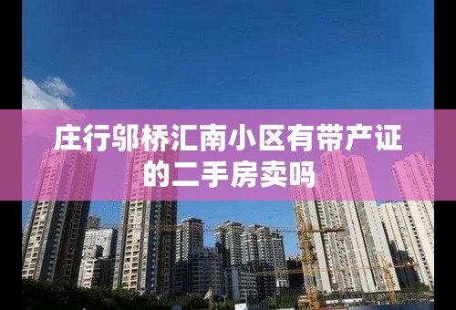 庄行邬桥汇南小区有带产证的二手房卖吗