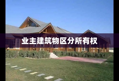 业主建筑物区分所有权