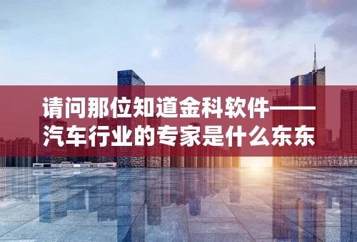 请问那位知道金科软件——汽车行业的专家是什么东东呀
