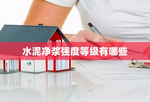 水泥净浆强度等级有哪些