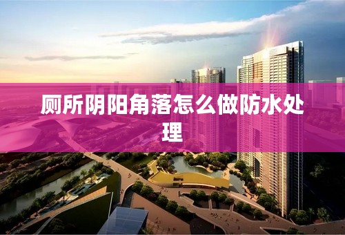 厕所阴阳角落怎么做防水处理