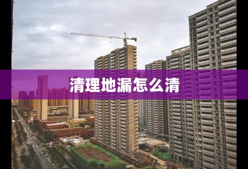 清理地漏怎么清