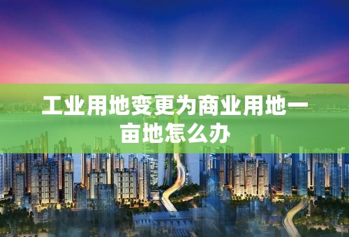 工业用地变更为商业用地一亩地怎么办