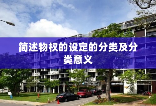 简述物权的设定的分类及分类意义