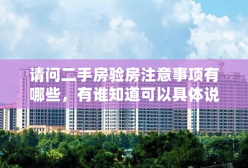 请问二手房验房注意事项有哪些，有谁知道可以具体说说看吗？