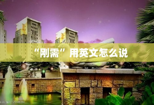 “刚需”用英文怎么说