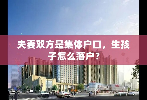 夫妻双方是集体户口，生孩子怎么落户？