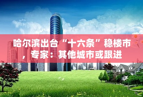 哈尔滨出台“十六条”稳楼市，专家：其他城市或跟进