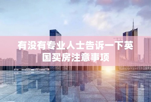 有没有专业人士告诉一下英国买房注意事项