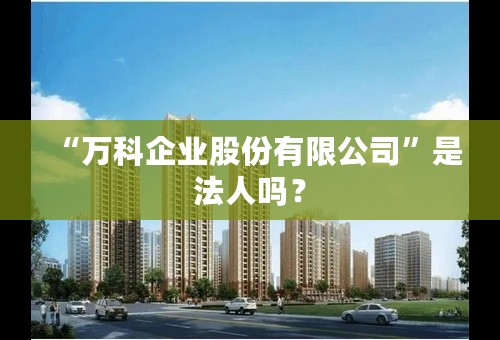 “万科企业股份有限公司”是法人吗？