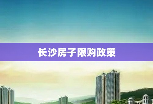 长沙房子限购政策