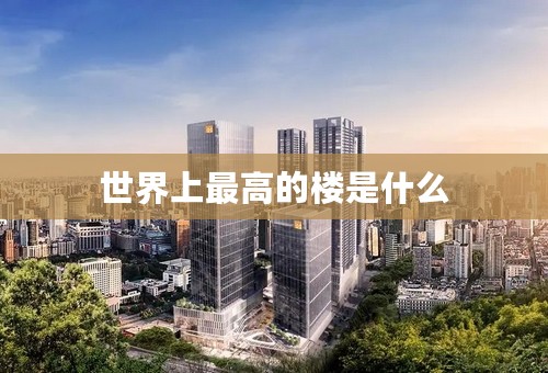 世界上最高的楼是什么
