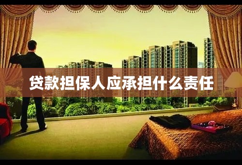 贷款担保人应承担什么责任