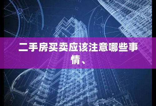 二手房买卖应该注意哪些事情、