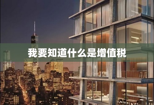我要知道什么是增值税