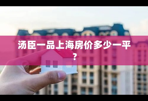 汤臣一品上海房价多少一平？