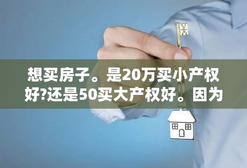 想买房子。是20万买小产权好?还是50买大产权好。因为手里钱不多感觉小产权没有压力。但是都说大产权