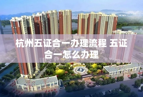 杭州五证合一办理流程 五证合一怎么办理