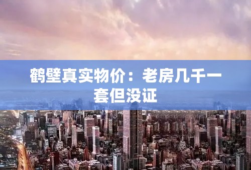 鹤壁真实物价：老房几千一套但没证