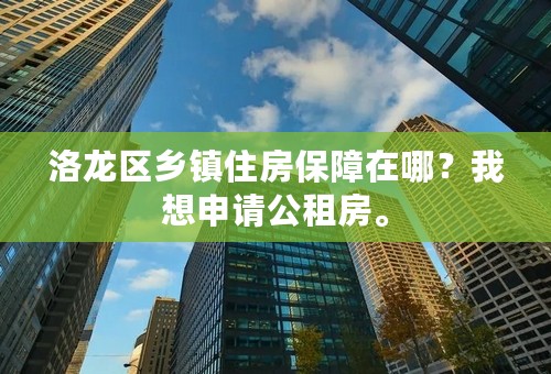 洛龙区乡镇住房保障在哪？我想申请公租房。