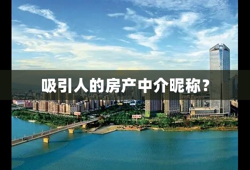吸引人的房产中介昵称？