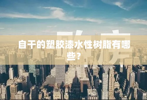 自干的塑胶漆水性树脂有哪些？