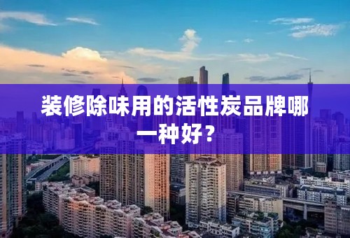 装修除味用的活性炭品牌哪一种好？