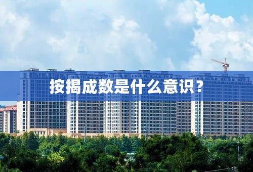 按揭成数是什么意识？