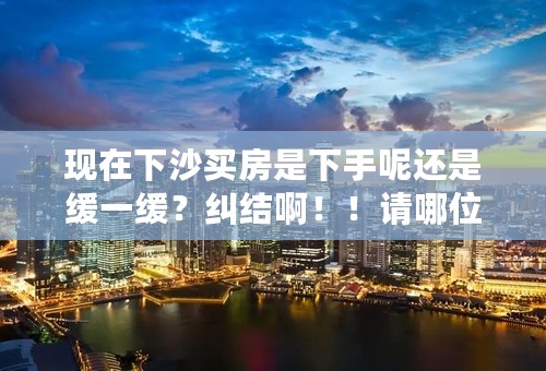 现在下沙买房是下手呢还是缓一缓？纠结啊！！请哪位高人指点分析一二...
