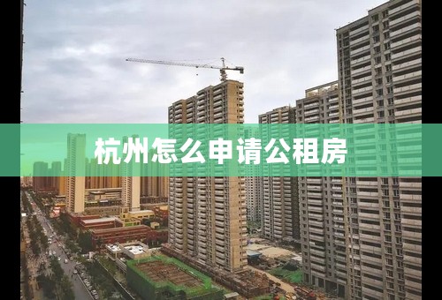杭州怎么申请公租房