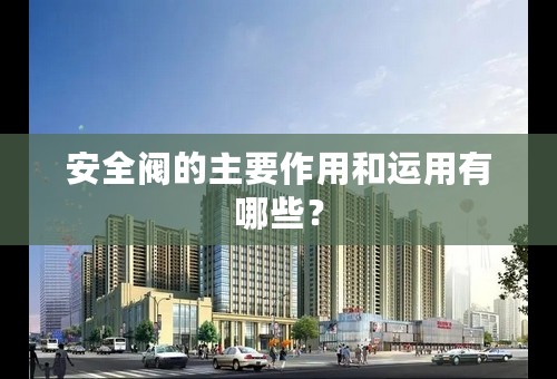 安全阀的主要作用和运用有哪些？