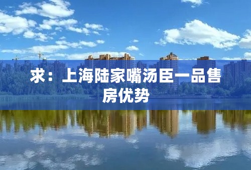 求：上海陆家嘴汤臣一品售房优势