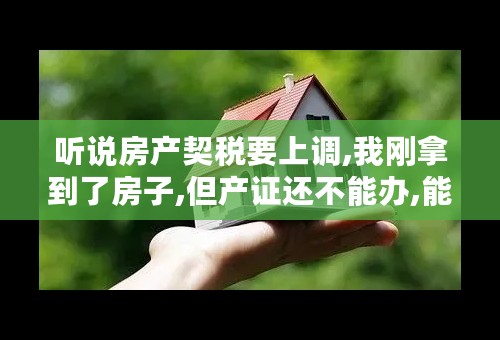 听说房产契税要上调,我刚拿到了房子,但产证还不能办,能不能先缴纳掉契税?