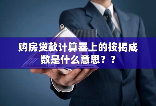 购房贷款计算器上的按揭成数是什么意思？？