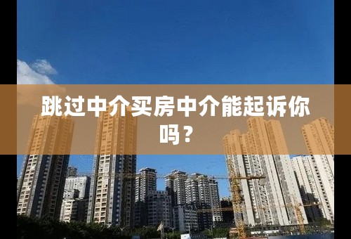 跳过中介买房中介能起诉你吗？