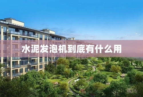 水泥发泡机到底有什么用