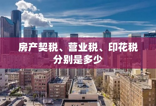 房产契税、营业税、印花税分别是多少