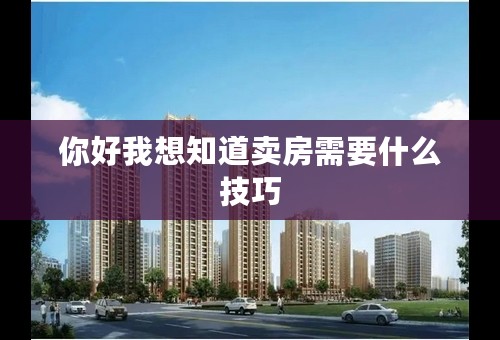你好我想知道卖房需要什么技巧