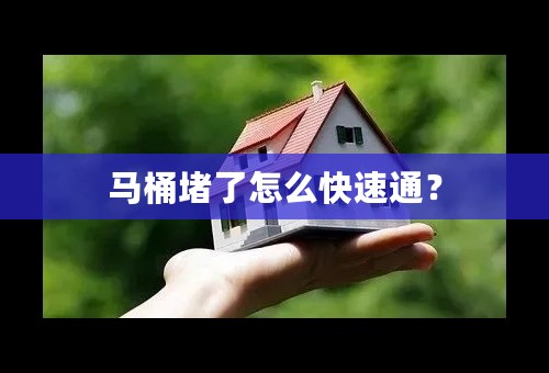 马桶堵了怎么快速通？