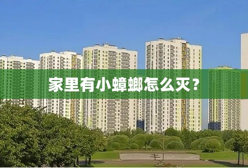 家里有小蟑螂怎么灭？