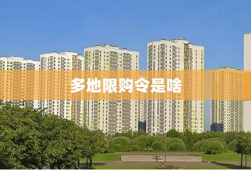 多地限购令是啥