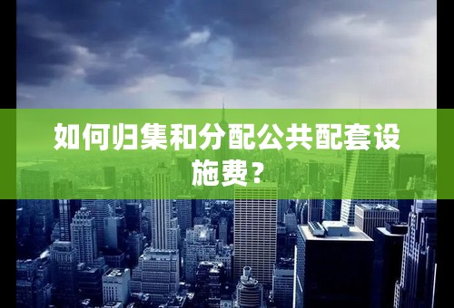 如何归集和分配公共配套设施费？