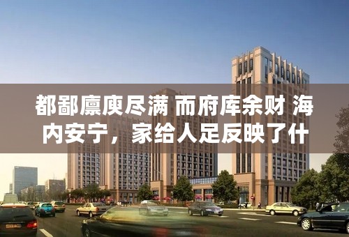 都鄙廪庾尽满 而府库余财 海内安宁，家给人足反映了什么经济措施？这些措施有何作用？