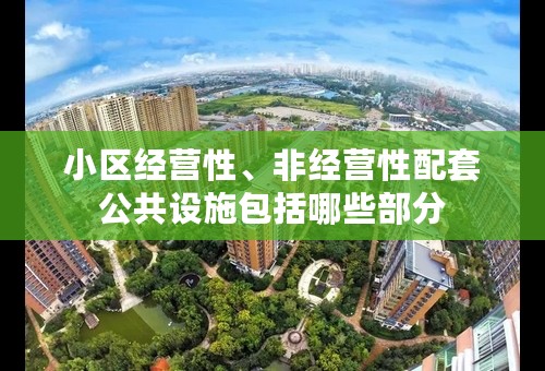 小区经营性、非经营性配套公共设施包括哪些部分