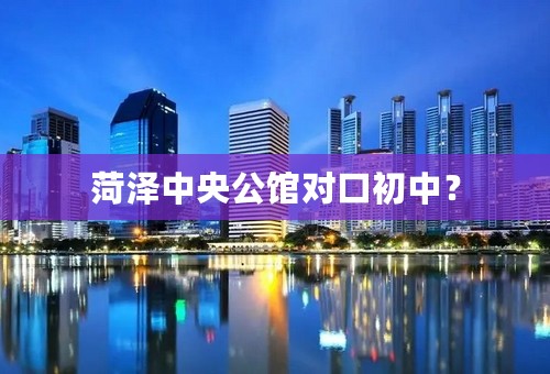 菏泽中央公馆对口初中？