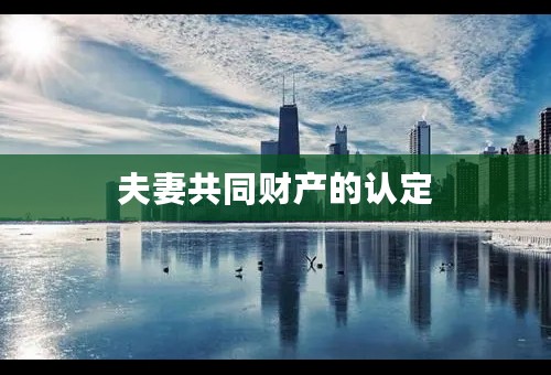 夫妻共同财产的认定
